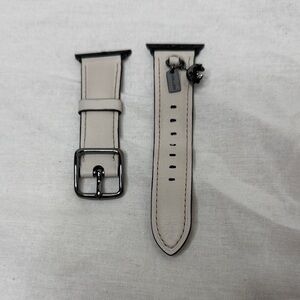 Coach 36MM Leather Apple Watch Strap with Rhinestone Poppy Flower Charm